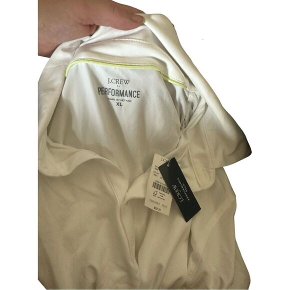 NWT J.Crew factory polo shirt men’s white size xl performance polo collar - Picture 9 of 9